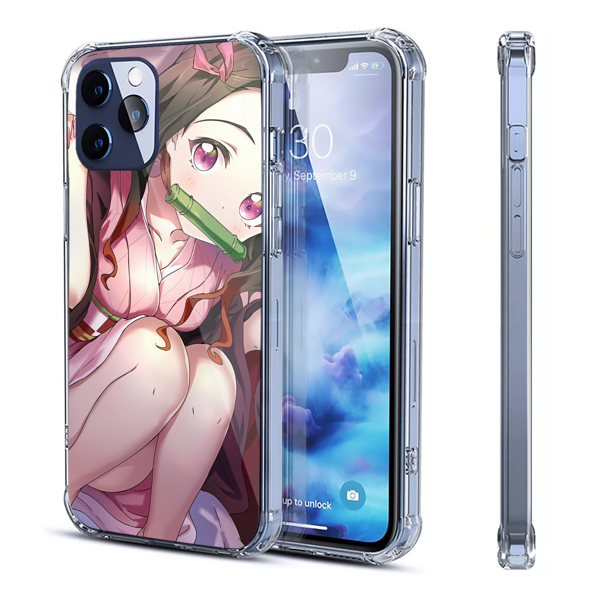 （画像用） 鬼滅の刃（きめつのやいば）竈門 禰󠄀豆子／かまど ねずこ Kamado Nezuko 【iPhone 12シリーズ対応】透明スマホケース（クリアソフトケース）